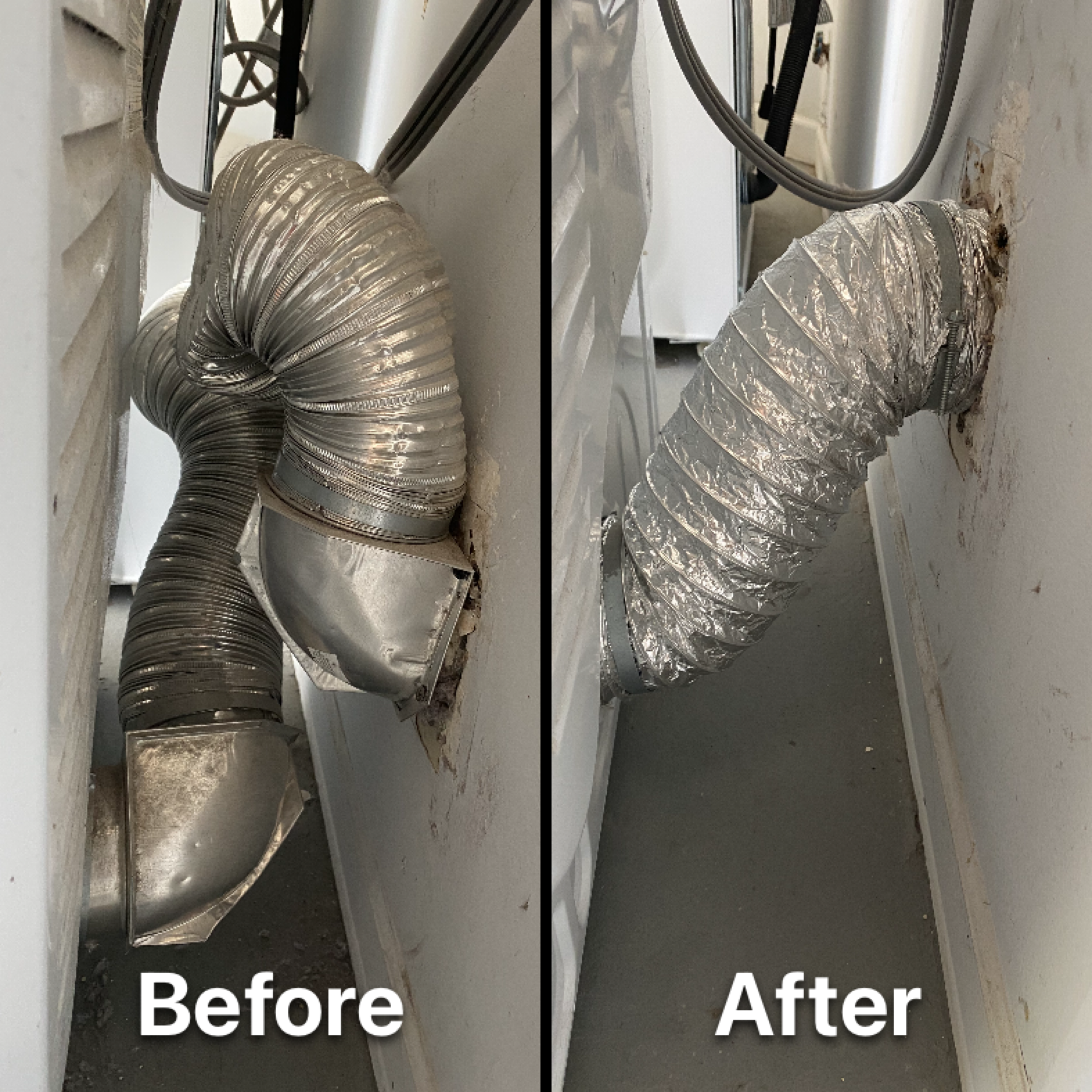 Dryer Vent Cleaning Before After