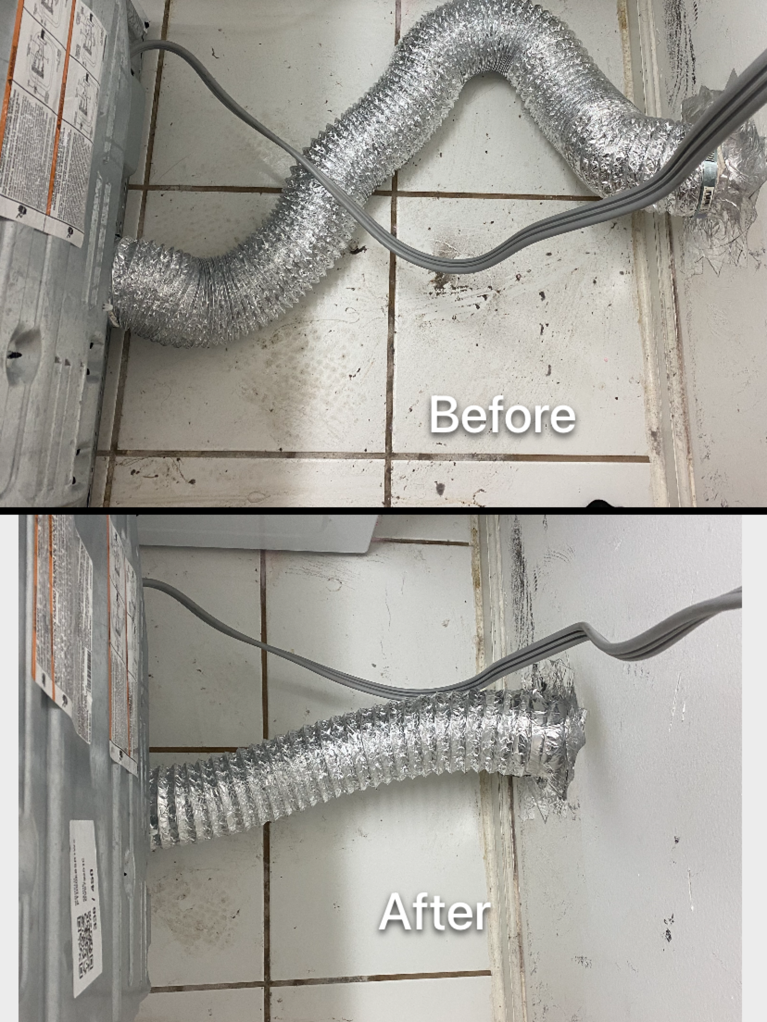 Dryer Vent Cleaning Before After
