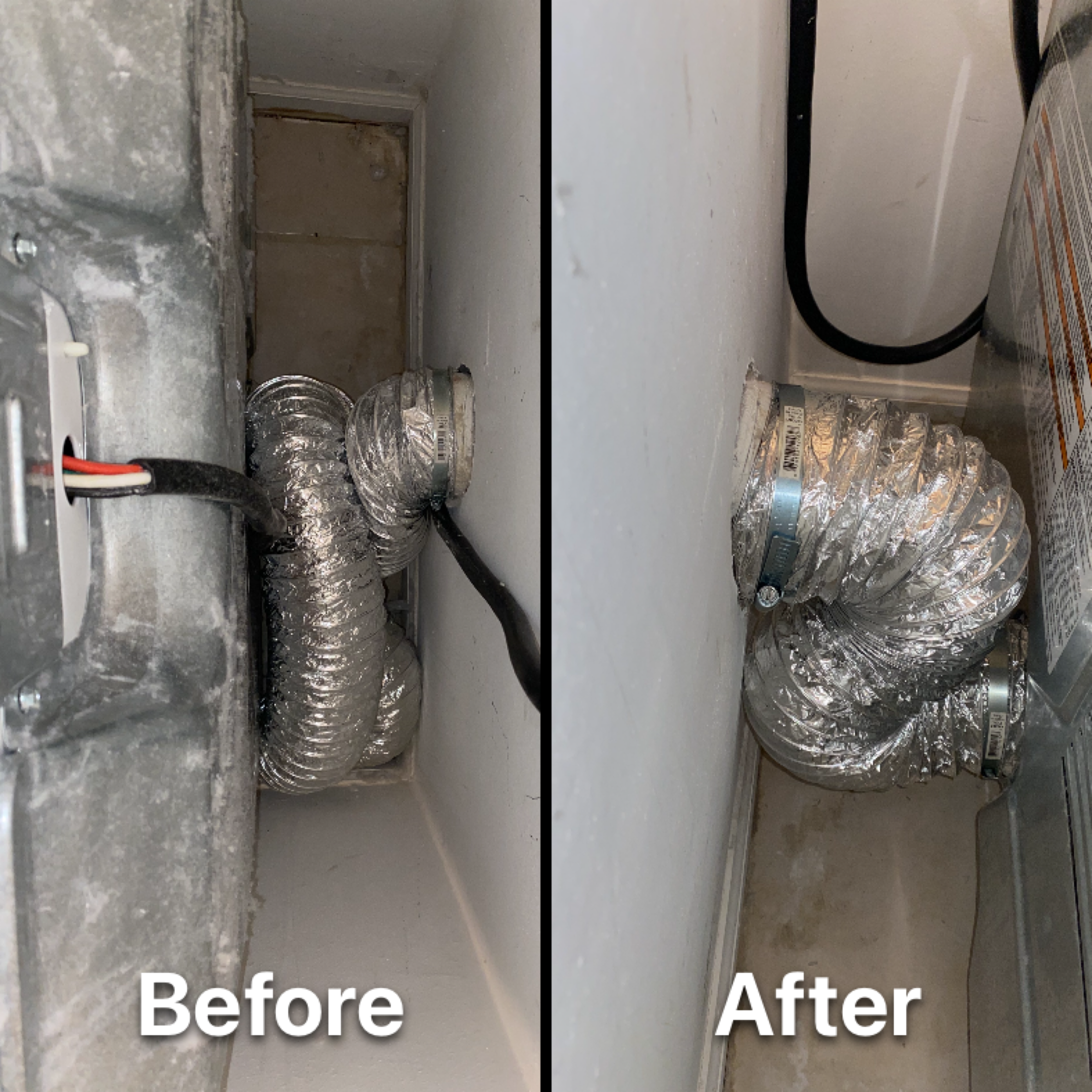 Dryer Vent Cleaning Before After